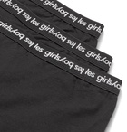 Les Girls Les Boys - Three-Pack Stretch-Cotton Boxer Briefs - Black