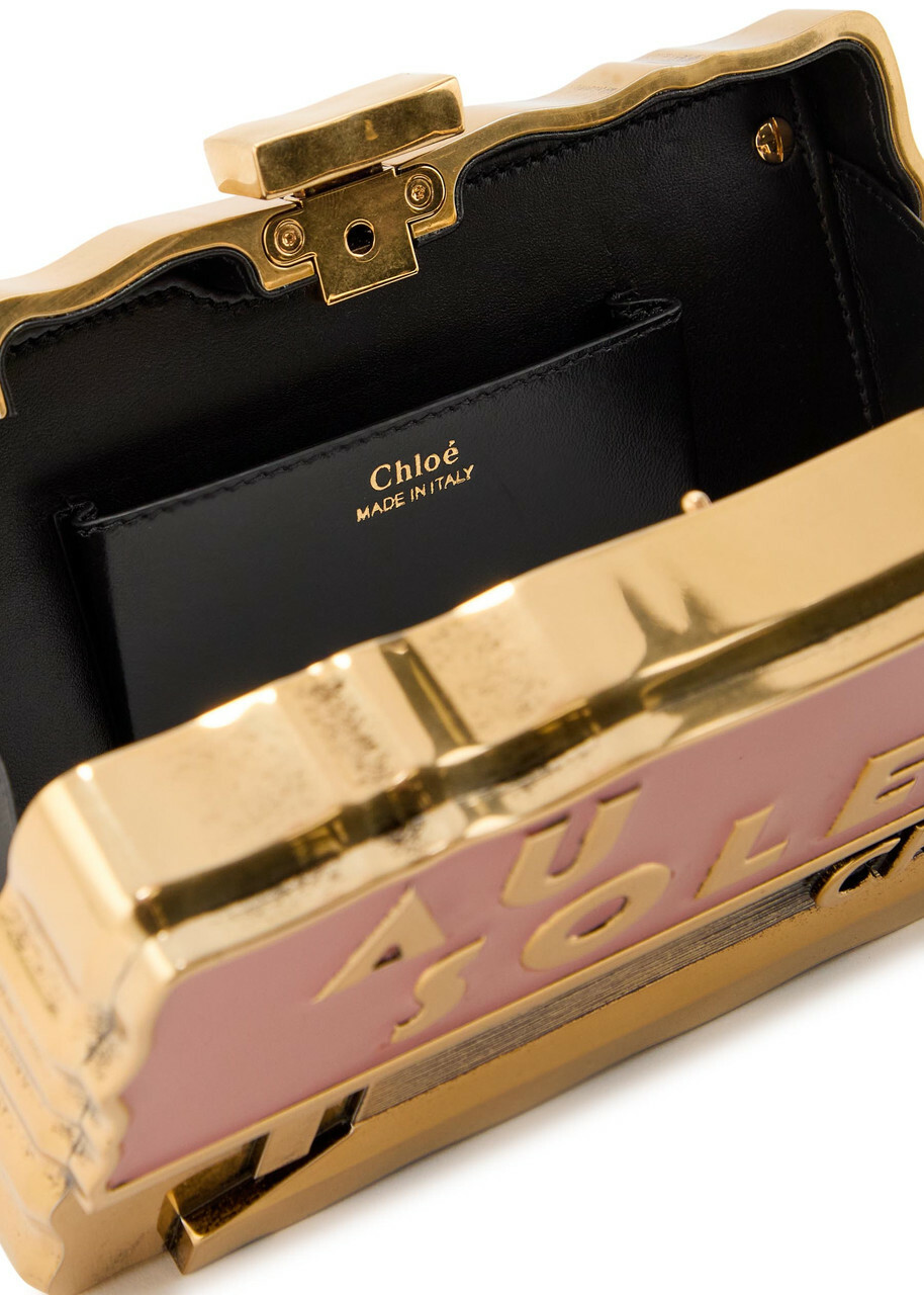 Chloe Soleil Minaudière Postcard Brass Clutch - Gold - One Size