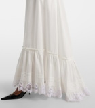 Saint Laurent Embroidered cotton poplin maxi dress