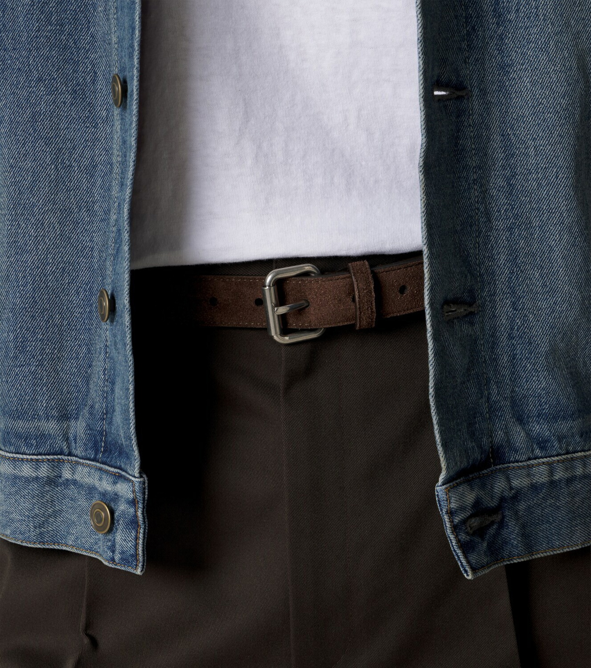 The Row Geo suede belt
