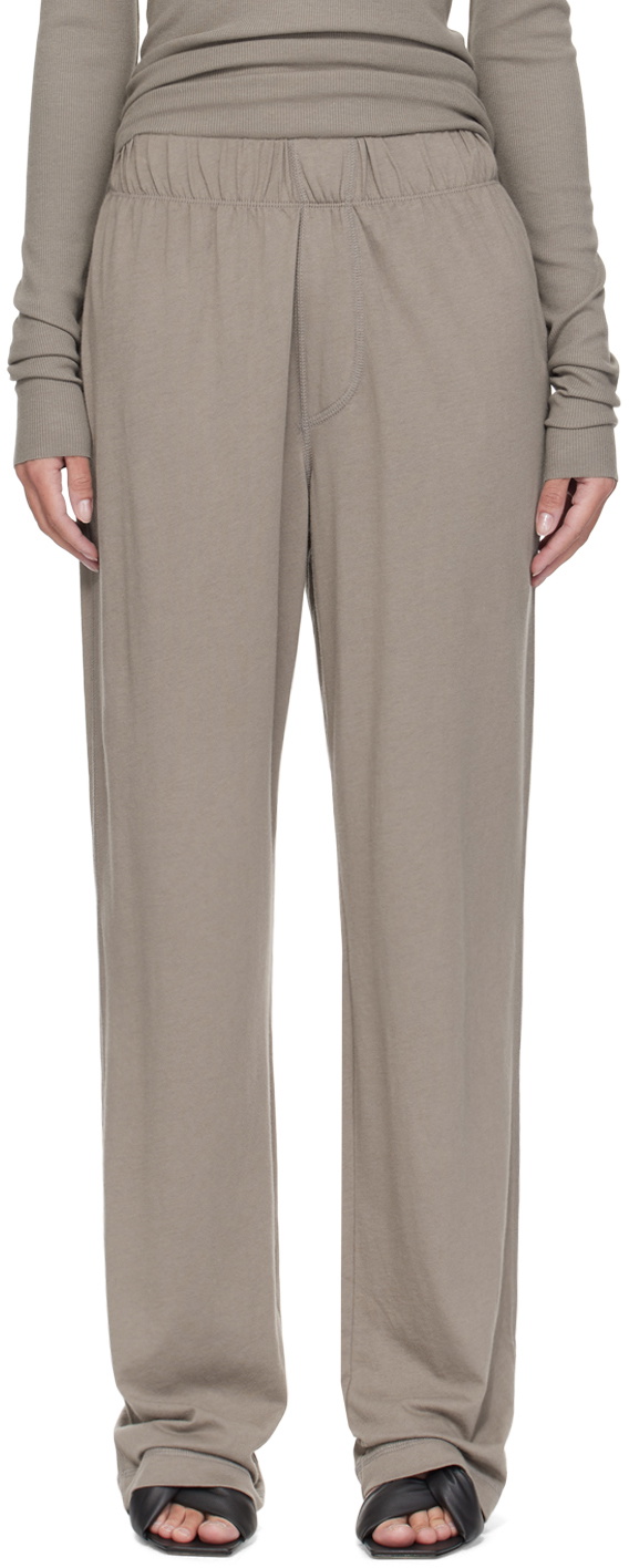 ÉTERNE Taupe Wide-Leg Lounge Pants