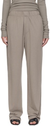 ÉTERNE Taupe Wide-Leg Lounge Pants