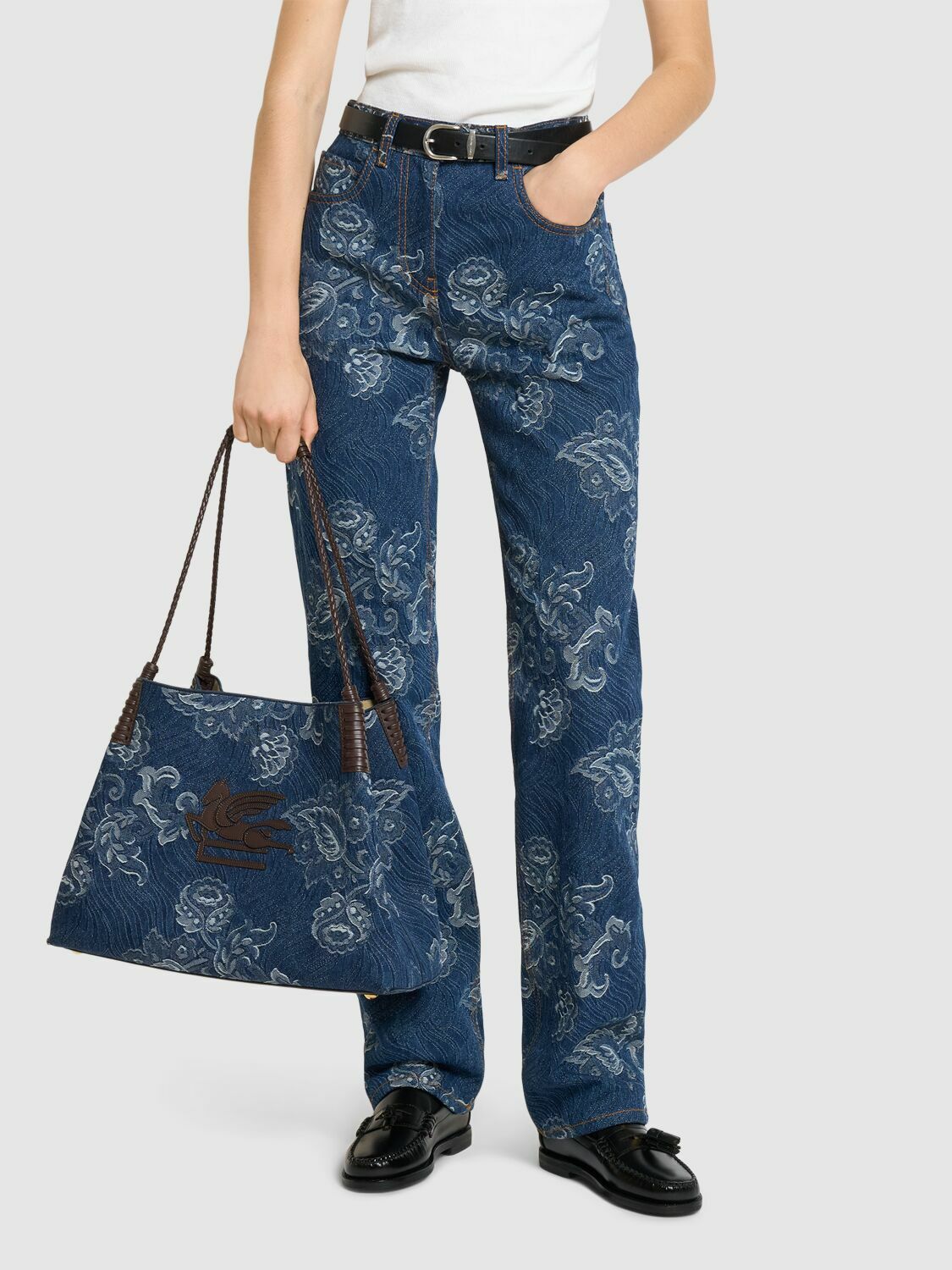 【送料&関税込】Etro Libra Media Denim Jacquard Bag ETRO Medium Libra Denim Jacquard Bag Etro