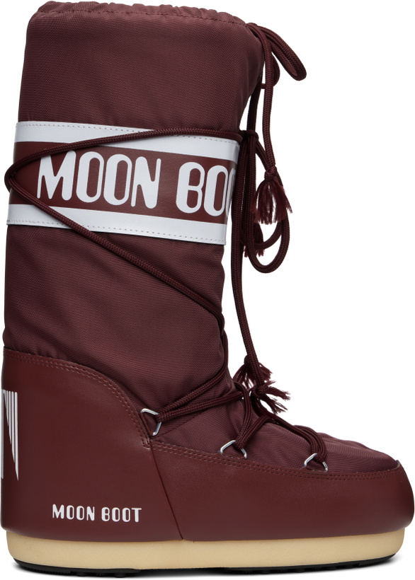 Photo: Moon Boot Burgundy Icon Nylon Boots