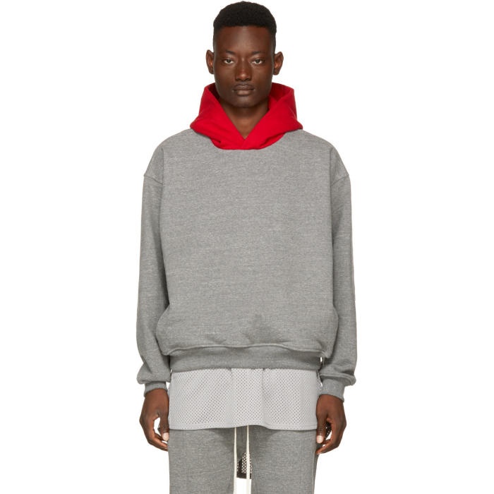 Photo: Fear of God Grey and Red Everyday Hoodie