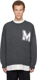 MM6 Maison Margiela Gray Two-In-One Varsity Knit Sweater