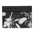 Saint Laurent Black and White Palm Tree Card Holder