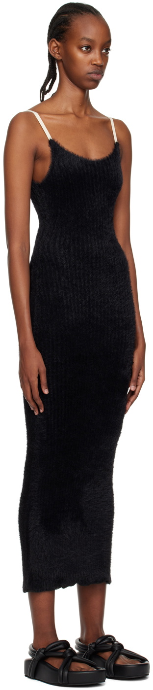 MM6 Maison Margiela Black Ribbed Maxi Dress MM6 Maison Margiela