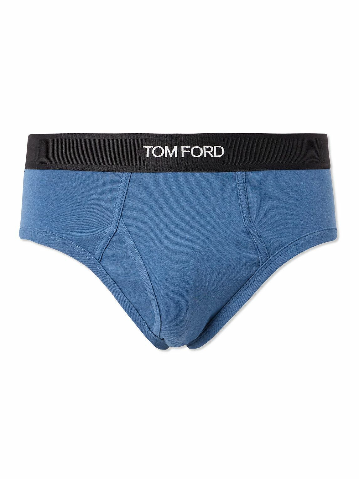 TOM FORD - Stretch-Cotton Jersey Briefs - Blue TOM FORD