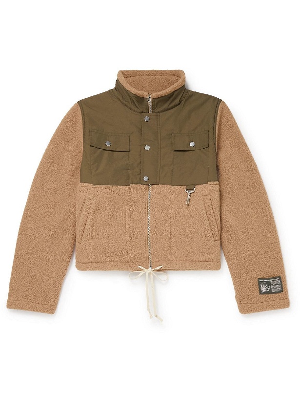 Photo: Reese Cooper® - Cropped Shell-Trimmed Fleece Bomber Jacket - Brown