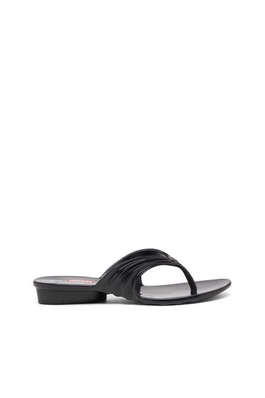 Photo: Diesel Sculptural flip-flops in Melflex - Sandals Womens in Black