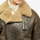 Acne Studios Men's Liana Cracked Shearling Jacket in Brown/Beige