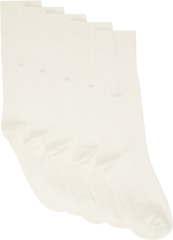 Photo: CDLP Five-Pack White Mid Length Socks