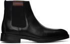 Paul Smith Black Leather Lansing Signature Stripe Chelsea Boots