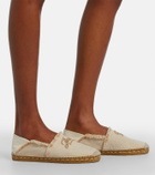 Jimmy Choo Avi embroidered canvas espadrilles