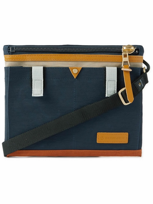 Photo: Master-Piece - Link Sakosh Leather-Trimmed Nylon-Twill Messenger Bag