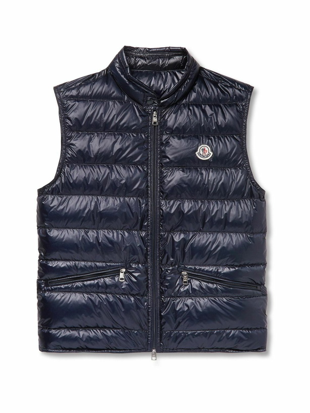 Photo: Moncler - Slim-Fit Logo-Appliquéd Quilted Shell Down Gilet - Blue