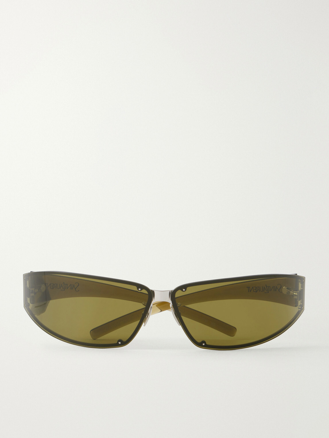SAINT LAURENT - SL 963 Round-Frame Injected Silver-Tone Metal Sunglasses - Silver