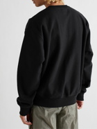 Stussy - Logo-Print Cotton-Blend Jersey Sweatshirt - Black
