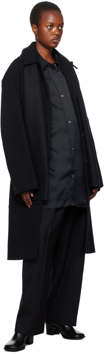 【即完売】STUDIO NICHOLSON MASTE coat Studio Nicholson Black Ness Coat Studio Nicholson