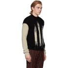 Ann Demeulemeester Black and Off-White Crewneck Sweater