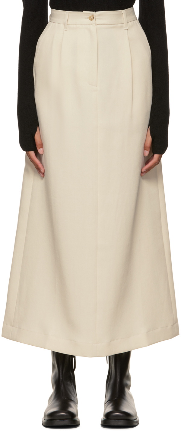 DEVEAUX NEW YORK Beige Wrap Maxi Skirt Deveaux New York