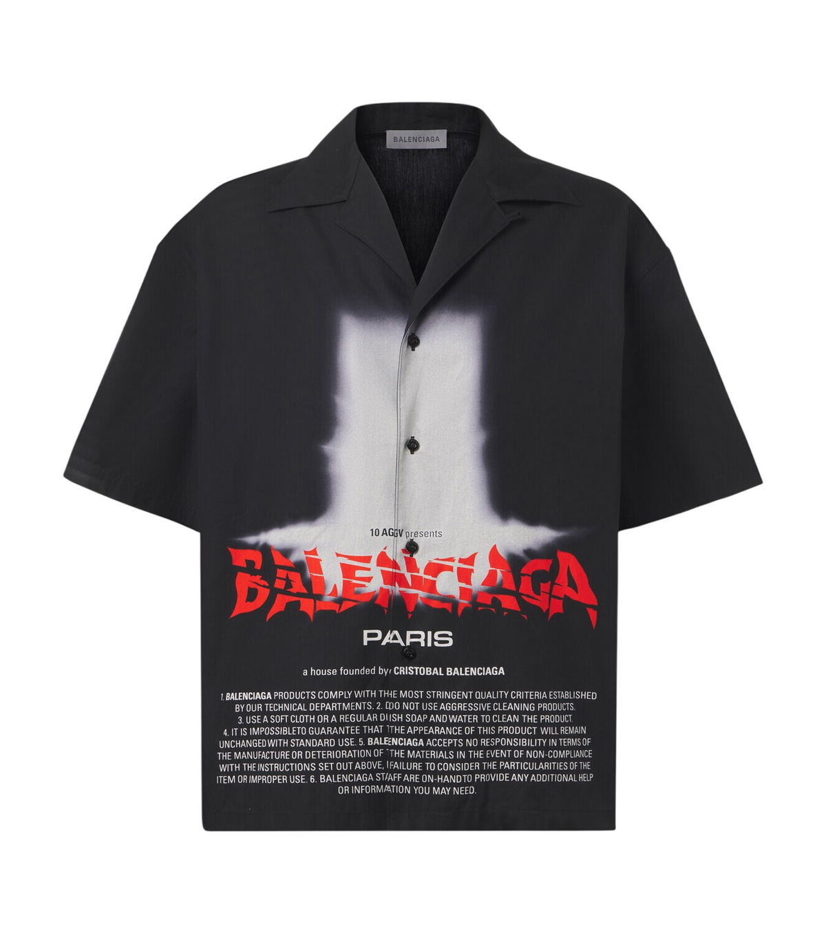 Balenciaga Red Newspaper Patch Shirt Balenciaga