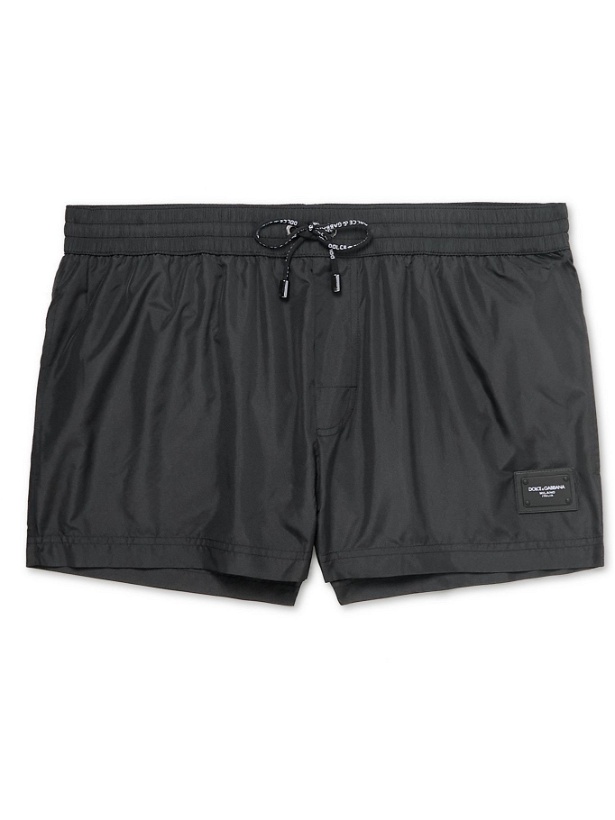 Photo: Dolce & Gabbana - Slim-Fit Short-Length Drawstring Swim Shorts - Black