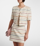 Veronica Beard Orville striped cropped cotton-blend jacket