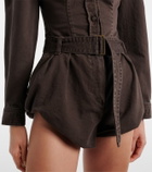 Magda Butrym Belted cotton canvas shorts