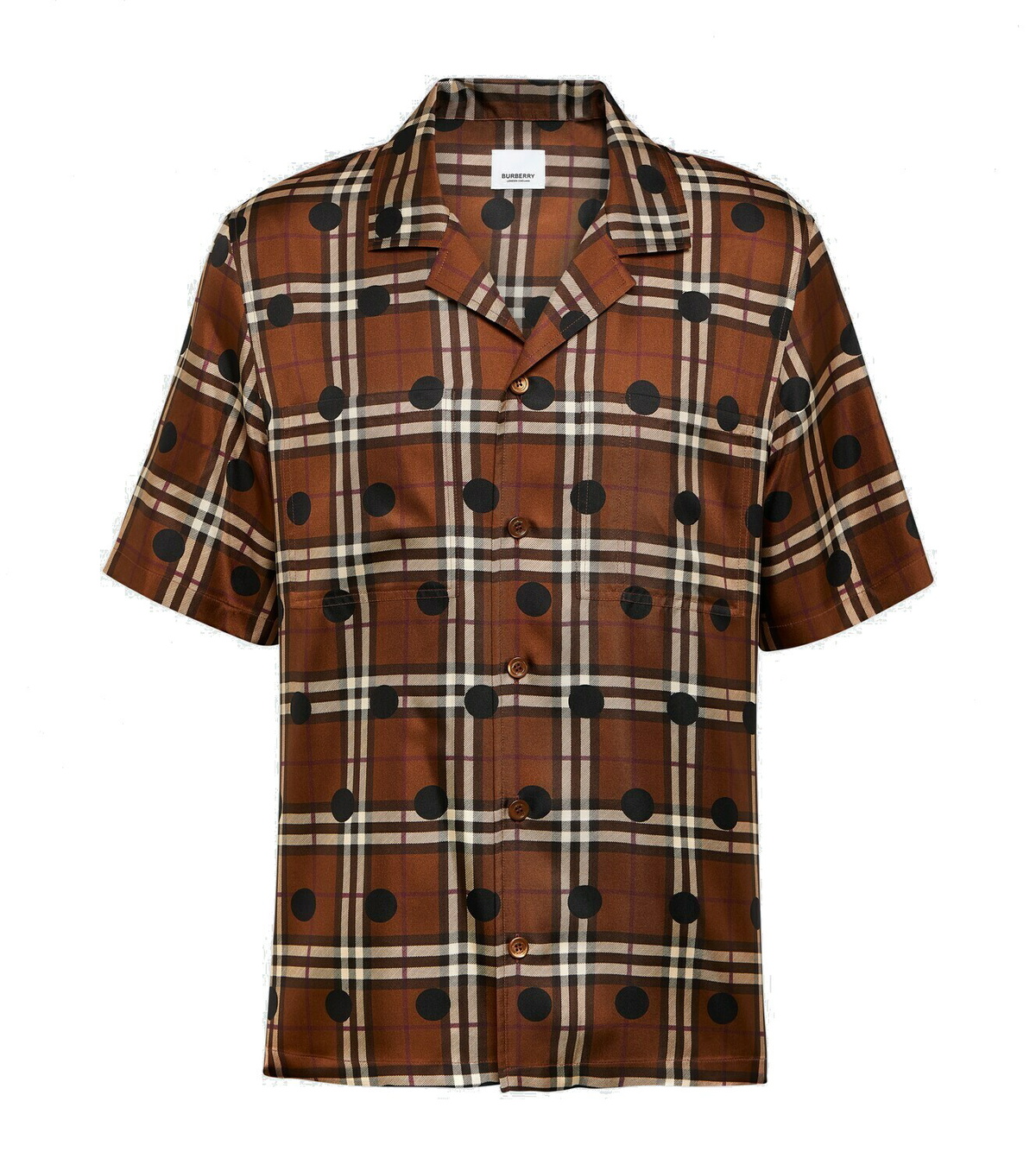 Burberry Polka-dot checked silk twill shirt Burberry