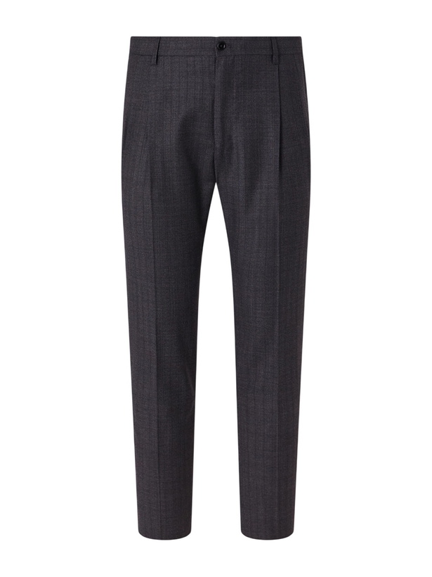 Photo: Dolce&Gabbana - Straight-Leg Pleated Pinstriped Virgin Wool Trousers - Gray