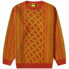 Iggy Men's Drawn Cableknit Jacquard Sweater in Honey