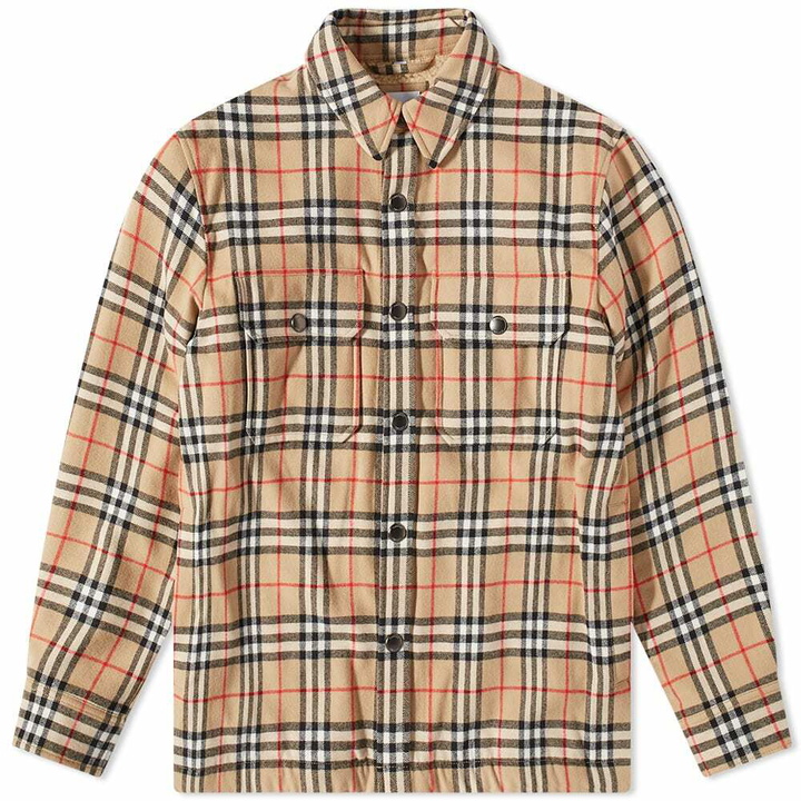 Photo: Burberry Men's Calmore Wool Check Shirt Jacket in Archive Beige