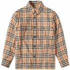 Burberry Men's Calmore Wool Check Shirt Jacket in Archive Beige