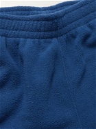 7 DAYS ACTIVE - Logo-Embroidered Colour-Block Fleece Drawstring Shorts - Blue