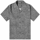 Neighborhood Men's Spiderweb Hawaiian Shirt in Grey