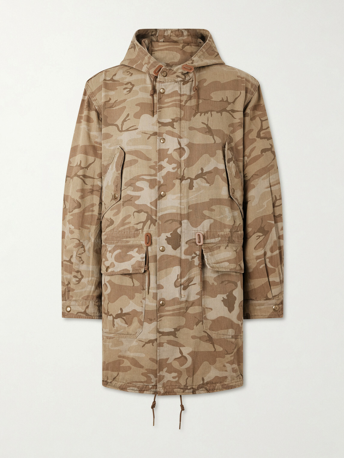 RRL - Pershing Camouflage-Print Denim Hooded Parka - Green