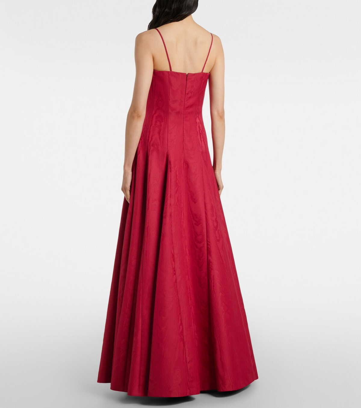 Emilia Wickstead Gracia pleated moiré mikado bustier dress