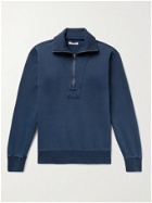 ALEX MILL - Half-Zip Fleece-Back Cotton-Jersey Sweatshirt - Blue