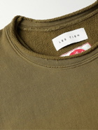 Les Tien - Distressed Embellished Cotton-Jersey Sweatshirt - Green