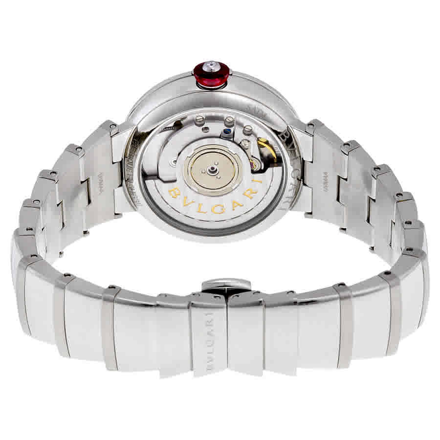 Bvlgari LVCEA Automatic White Mother of Pearl Diamond Dial Stainless Steel Ladies Watch 102199