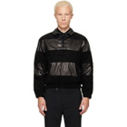 Ernest W. Baker Black Leather & Suede Sailor Jacket