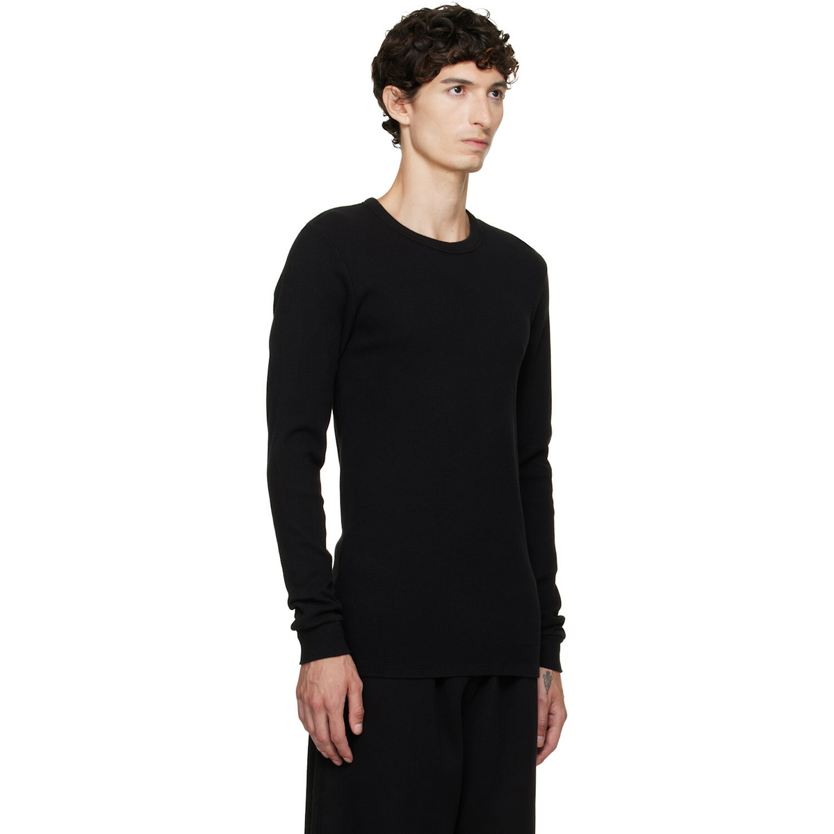 Les Tien Black Thermal Fitted Long Sleeve T-shirt