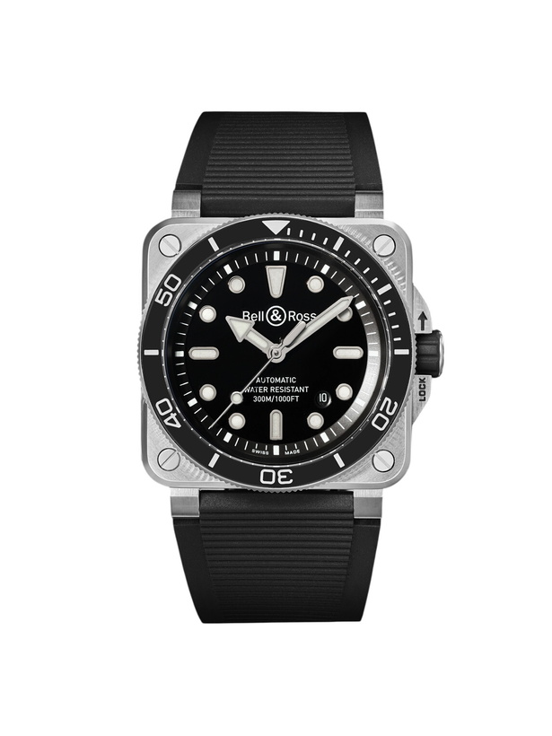 Photo: Bell & Ross - BR-03 Diver Automatic Stainless Steel Watch, Ref. BR03A-D-BL-ST/SRB
