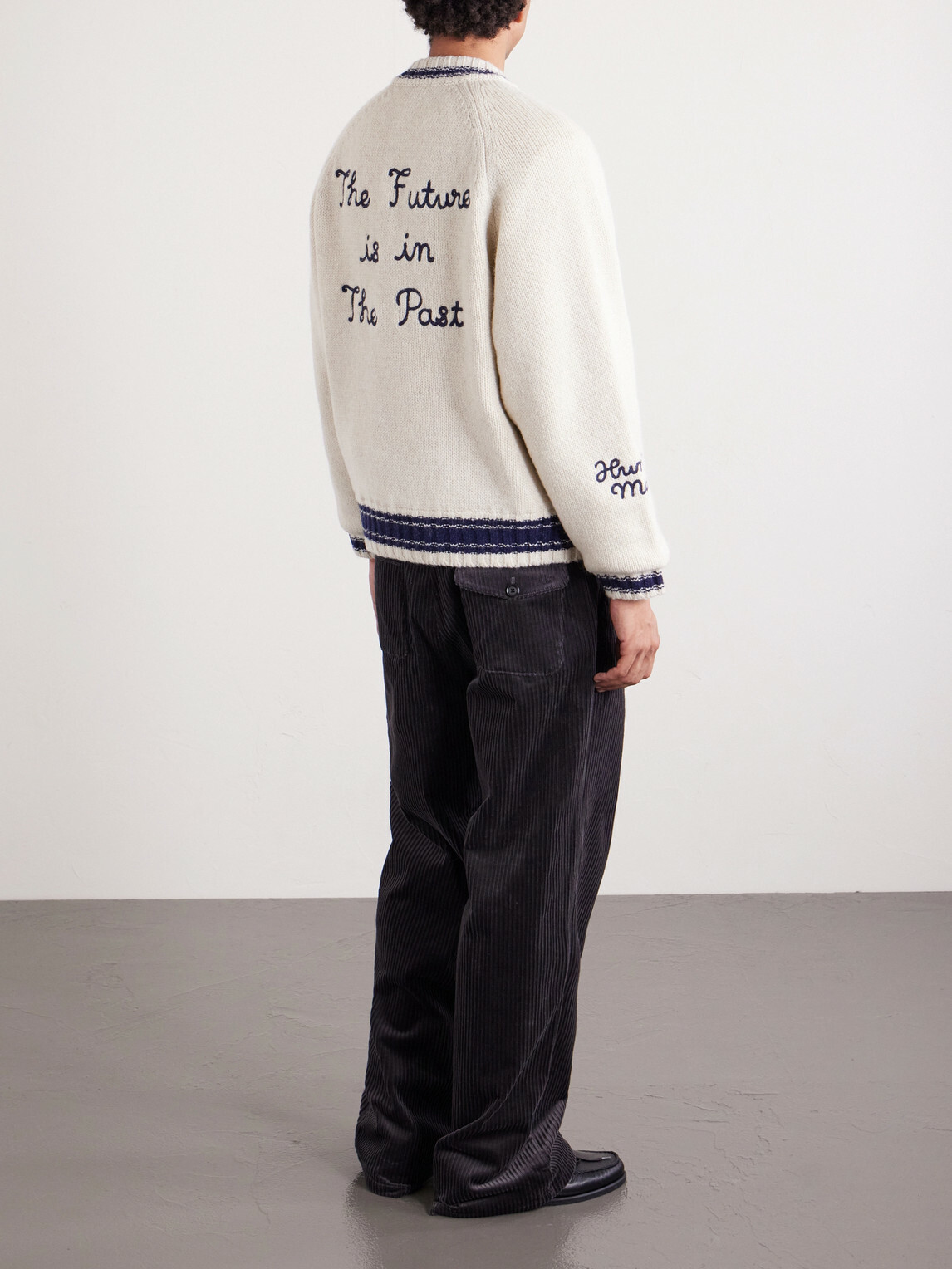 Human Made - Padded Embroidered Wool Zip-Up Cardigan - White
