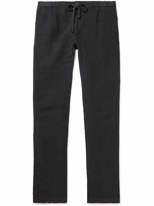 Photo: Hartford - Tanker Slim-Fit Tapered Linen Drawstring Trousers - Black