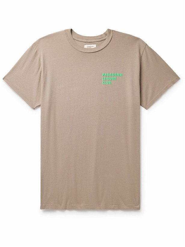 Photo: Pasadena Leisure Club - Puff Logo-Print Cotton-Jersey T-Shirt - Neutrals