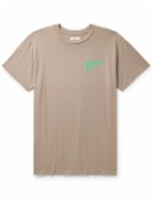 Pasadena Leisure Club - Puff Logo-Print Cotton-Jersey T-Shirt - Neutrals