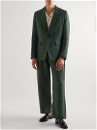 A Kind Of Guise - Samurai Straight-Leg Linen Drawstring Suit Trousers - Green
